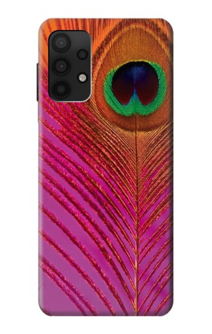 W3201 Pink Peacock Feather Hard Case and Leather Flip Case For Samsung Galaxy A32 4G