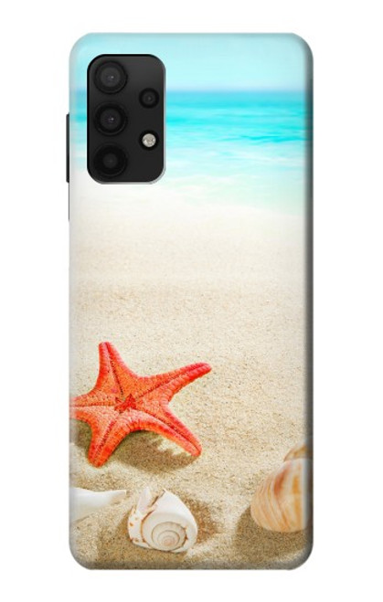 W3212 Sea Shells Starfish Beach Hard Case and Leather Flip Case For Samsung Galaxy A32 4G