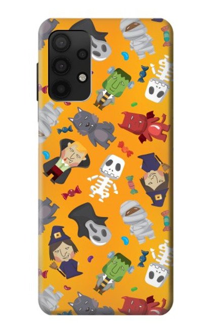 W3275 Cute Halloween Cartoon Pattern Hard Case and Leather Flip Case For Samsung Galaxy A32 4G