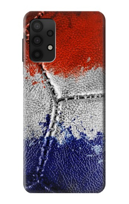 W3304 France Flag Vintage Football Graphic Hard Case and Leather Flip Case For Samsung Galaxy A32 4G