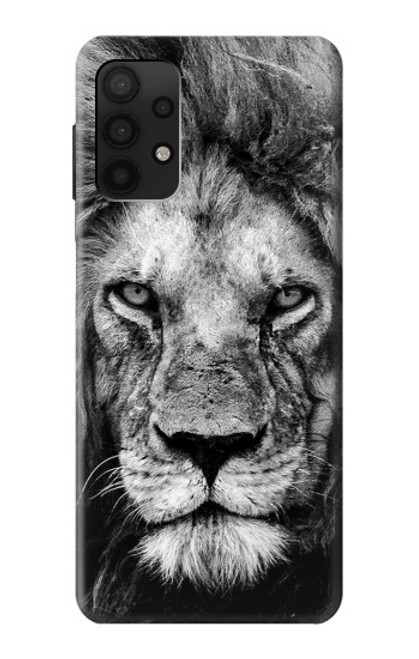 W3372 Lion Face Hard Case and Leather Flip Case For Samsung Galaxy A32 4G