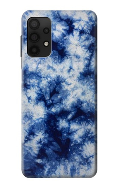 W3439 Fabric Indigo Tie Dye Hard Case and Leather Flip Case For Samsung Galaxy A32 4G