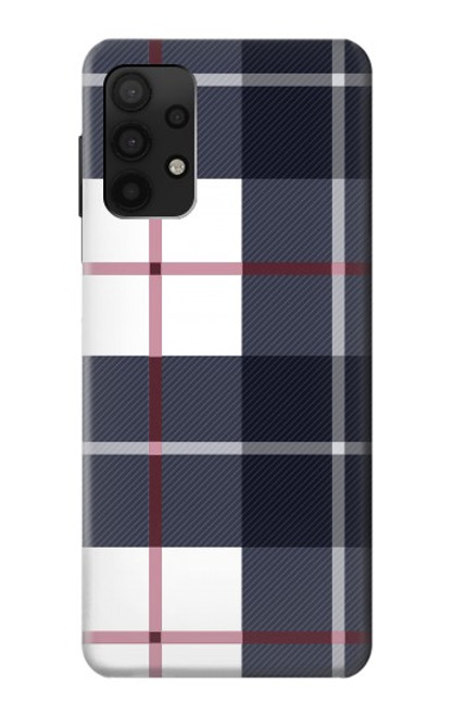 W3452 Plaid Fabric Pattern Hard Case and Leather Flip Case For Samsung Galaxy A32 4G