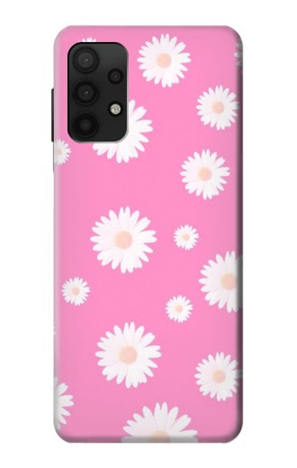 W3500 Pink Floral Pattern Hard Case and Leather Flip Case For Samsung Galaxy A32 4G