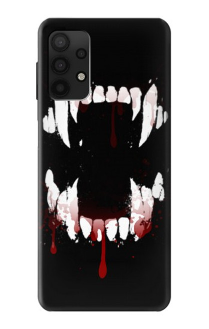 W3527 Vampire Teeth Bloodstain Hard Case and Leather Flip Case For Samsung Galaxy A32 4G