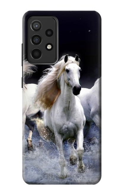 W0246 White Horse Hard Case and Leather Flip Case For Samsung Galaxy A52, Galaxy A52 5G