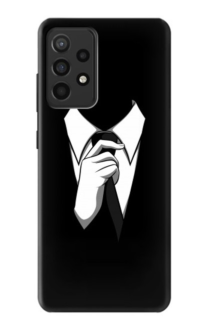 W1591 Anonymous Man in Black Suit Hard Case and Leather Flip Case For Samsung Galaxy A52, Galaxy A52 5G