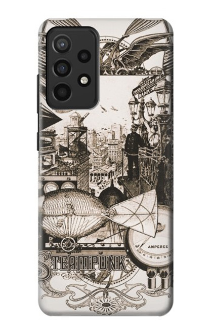 W1681 Steampunk Drawing Hard Case and Leather Flip Case For Samsung Galaxy A52, Galaxy A52 5G