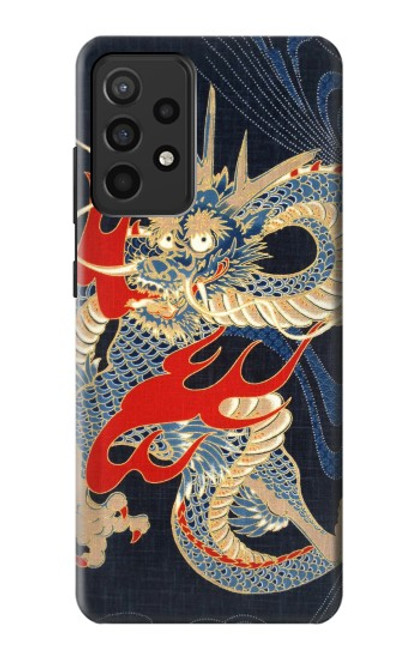 W2073 Japan Dragon Art Hard Case and Leather Flip Case For Samsung Galaxy A52, Galaxy A52 5G