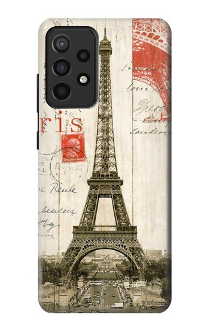 W2108 Eiffel Tower Paris Postcard Hard Case and Leather Flip Case For Samsung Galaxy A52, Galaxy A52 5G