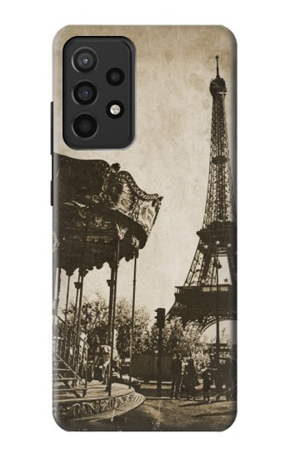 W2174 Eiffel Tower Vintage Paris Hard Case and Leather Flip Case For Samsung Galaxy A52, Galaxy A52 5G