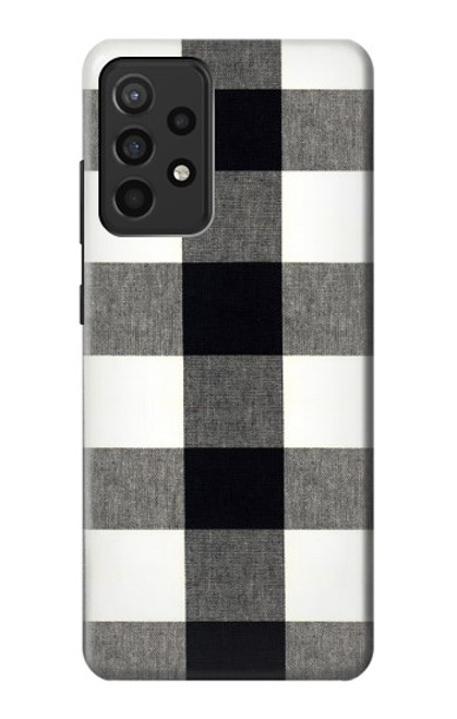 W2842 Black and White Buffalo Check Pattern Hard Case and Leather Flip Case For Samsung Galaxy A52, Galaxy A52 5G