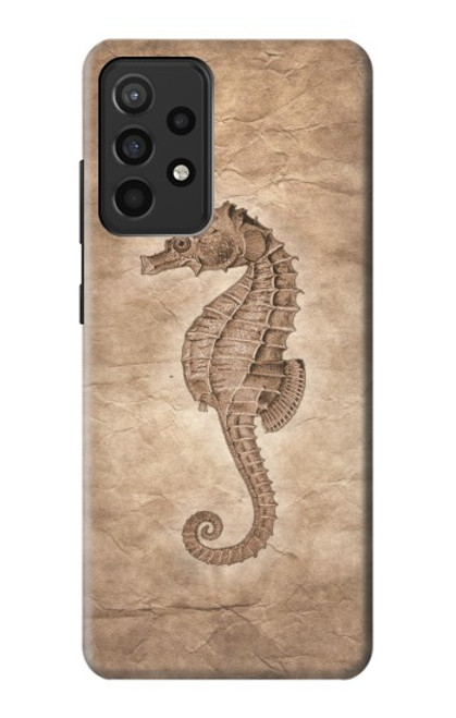 W3214 Seahorse Skeleton Fossil Hard Case and Leather Flip Case For Samsung Galaxy A52, Galaxy A52 5G