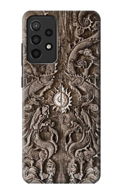 W3395 Dragon Door Hard Case and Leather Flip Case For Samsung Galaxy A52, Galaxy A52 5G