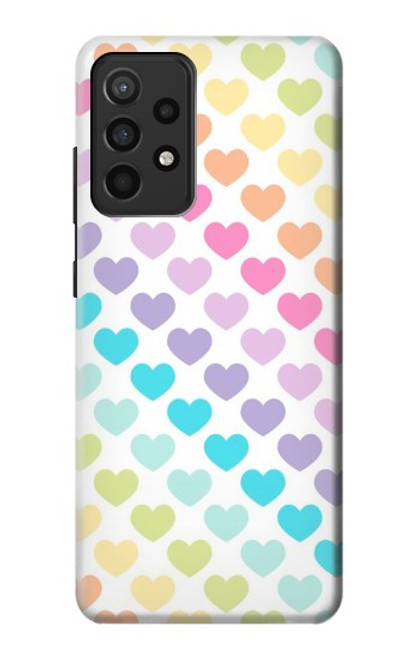 W3499 Colorful Heart Pattern Hard Case and Leather Flip Case For Samsung Galaxy A52, Galaxy A52 5G