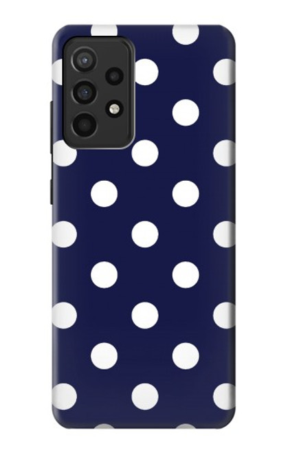 W3533 Blue Polka Dot Hard Case and Leather Flip Case For Samsung Galaxy A52, Galaxy A52 5G