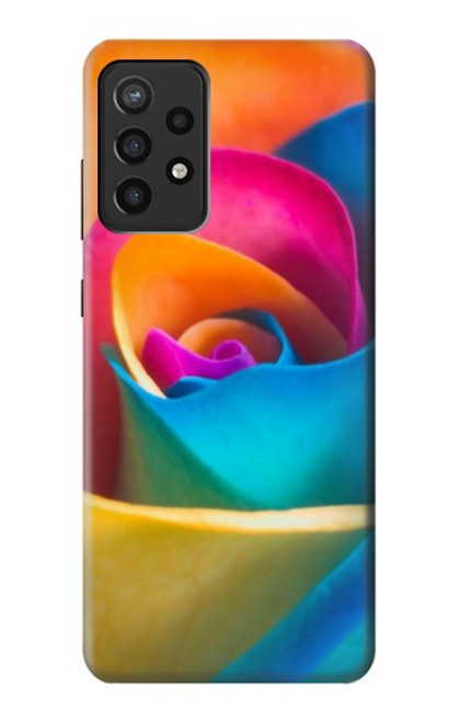 W1671 Rainbow Colorful Rose Hard Case and Leather Flip Case For Samsung Galaxy A72, Galaxy A72 5G