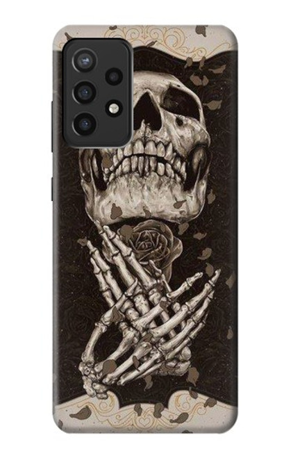 W1676 Skull Rose Hard Case and Leather Flip Case For Samsung Galaxy A72, Galaxy A72 5G