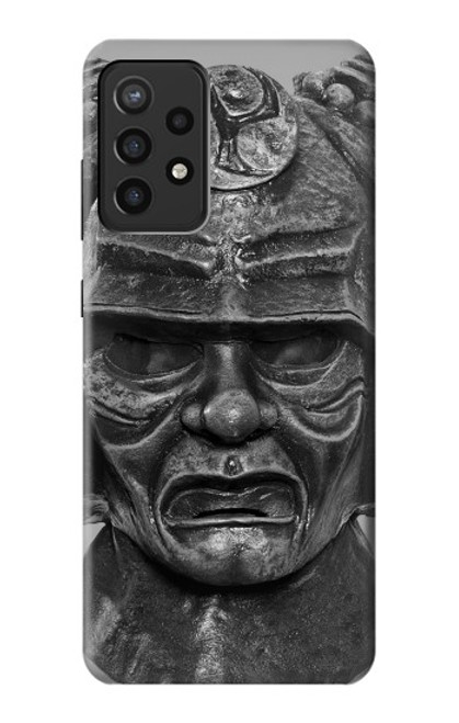 W1827 Japan Samurai Helmet Hard Case and Leather Flip Case For Samsung Galaxy A72, Galaxy A72 5G