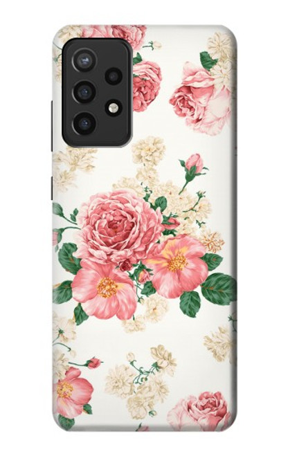 W1859 Rose Pattern Hard Case and Leather Flip Case For Samsung Galaxy A72, Galaxy A72 5G