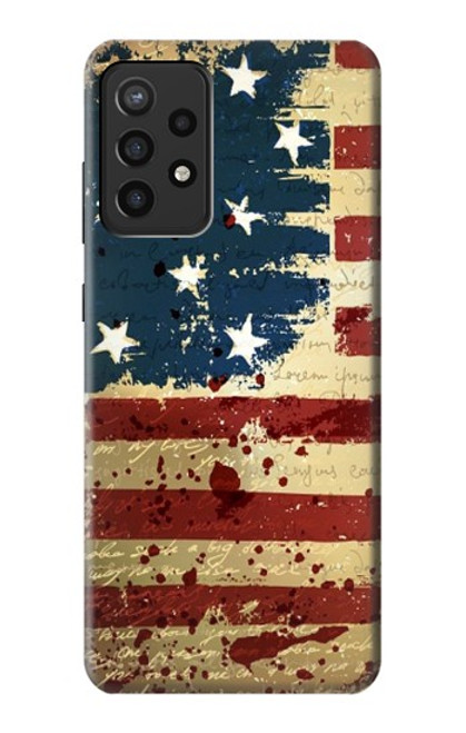 W2349 Old American Flag Hard Case and Leather Flip Case For Samsung Galaxy A72, Galaxy A72 5G