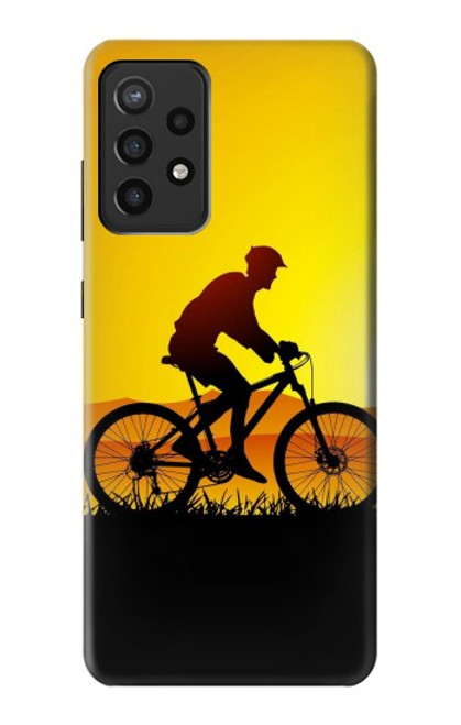 W2385 Bicycle Bike Sunset Hard Case and Leather Flip Case For Samsung Galaxy A72, Galaxy A72 5G