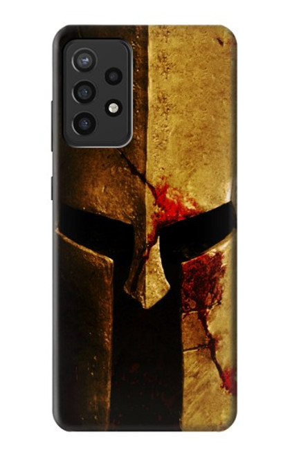 W2439 Warrior Spartan Helmet Hard Case and Leather Flip Case For Samsung Galaxy A72, Galaxy A72 5G