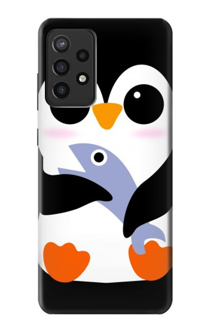 W2631 Cute Baby Penguin Hard Case and Leather Flip Case For Samsung Galaxy A72, Galaxy A72 5G