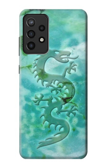 W2653 Dragon Green Turquoise Stone Graphic Hard Case and Leather Flip Case For Samsung Galaxy A72, Galaxy A72 5G