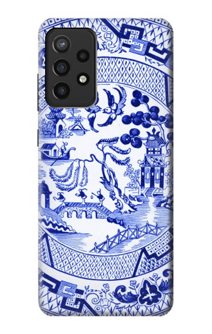 W2768 Willow Pattern Graphic Hard Case and Leather Flip Case For Samsung Galaxy A72, Galaxy A72 5G
