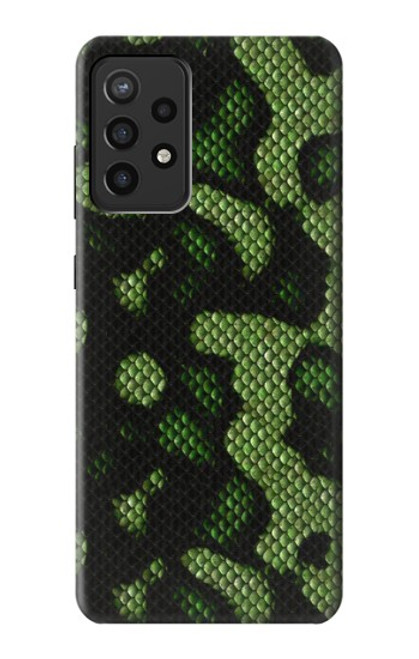 W2877 Green Snake Skin Graphic Printed Hard Case and Leather Flip Case For Samsung Galaxy A72, Galaxy A72 5G