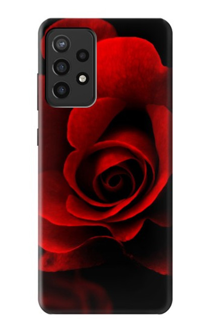 W2898 Red Rose Hard Case and Leather Flip Case For Samsung Galaxy A72, Galaxy A72 5G