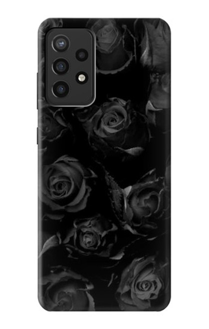 W3153 Black Roses Hard Case and Leather Flip Case For Samsung Galaxy A72, Galaxy A72 5G