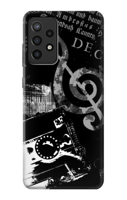 W3197 Music Cassette Note Hard Case and Leather Flip Case For Samsung Galaxy A72, Galaxy A72 5G