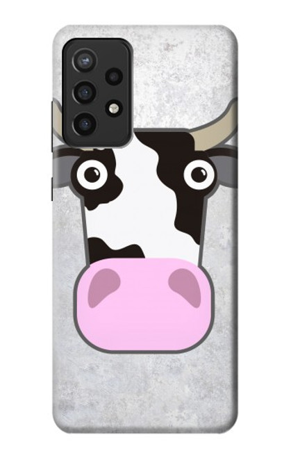 W3257 Cow Cartoon Hard Case and Leather Flip Case For Samsung Galaxy A72, Galaxy A72 5G