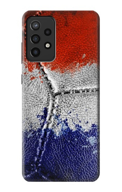 W3304 France Flag Vintage Football Graphic Hard Case and Leather Flip Case For Samsung Galaxy A72, Galaxy A72 5G