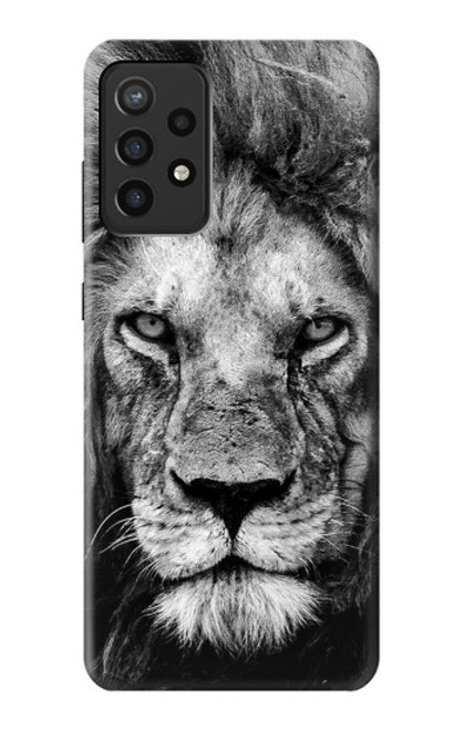 W3372 Lion Face Hard Case and Leather Flip Case For Samsung Galaxy A72, Galaxy A72 5G