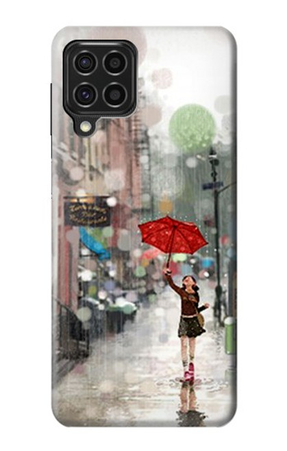 W0108 Girl in The Rain Hard Case and Leather Flip Case For Samsung Galaxy F62