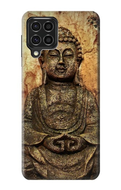 W0344 Buddha Rock Carving Hard Case and Leather Flip Case For Samsung Galaxy F62