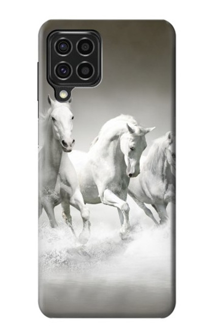 W0933 White Horses Hard Case and Leather Flip Case For Samsung Galaxy F62