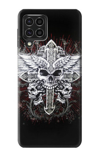 W1434 Skull Wing Tattoo Biker Hard Case and Leather Flip Case For Samsung Galaxy F62