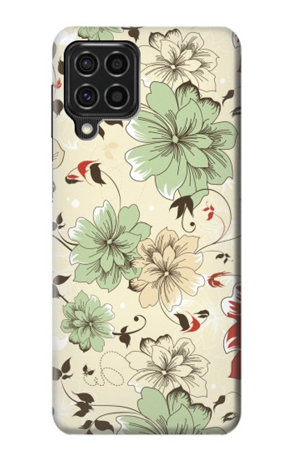 W2179 Flower Floral Vintage Art Pattern Hard Case and Leather Flip Case For Samsung Galaxy F62