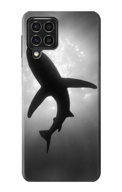 W2367 Shark Monochrome Hard Case and Leather Flip Case For Samsung Galaxy F62