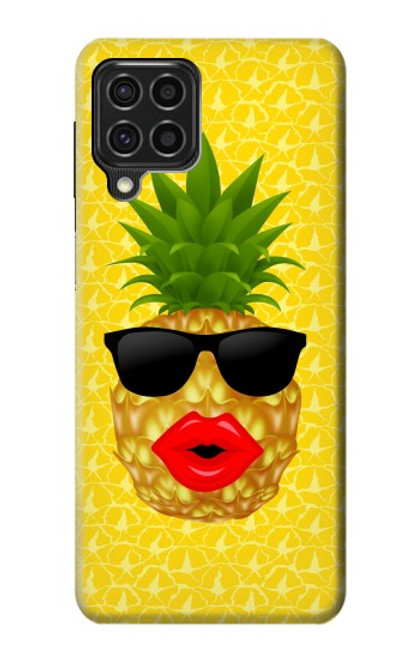 W2443 Funny Pineapple Sunglasses Kiss Hard Case and Leather Flip Case For Samsung Galaxy F62