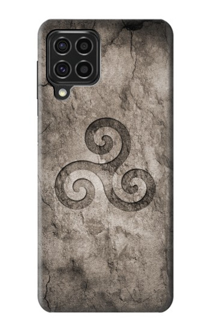 W2892 Triskele Symbol Stone Texture Hard Case and Leather Flip Case For Samsung Galaxy F62