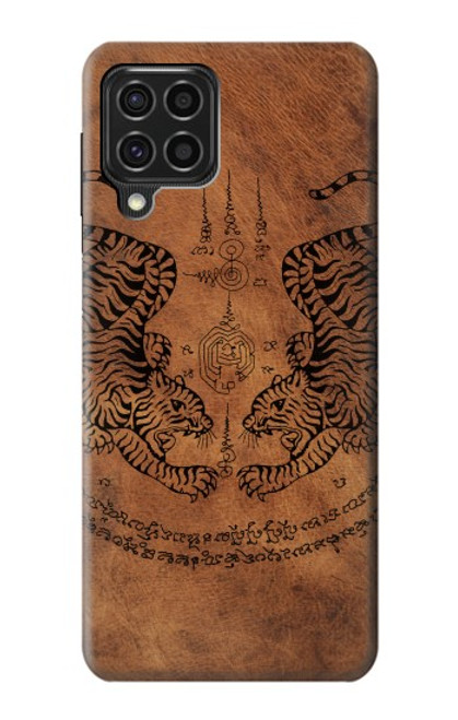 W3209 Sak Yant Twin Tiger Hard Case and Leather Flip Case For Samsung Galaxy F62