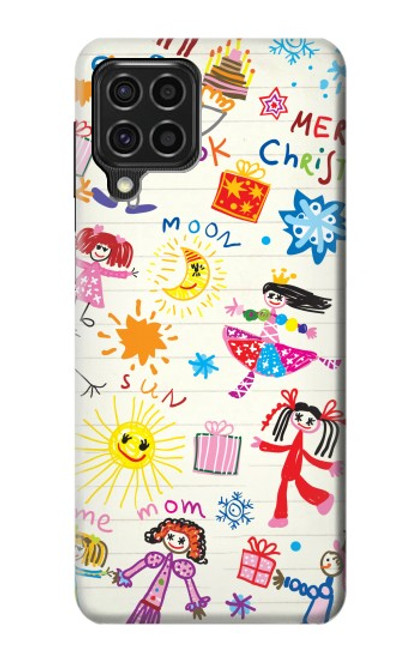 W3280 Kids Drawing Hard Case and Leather Flip Case For Samsung Galaxy F62