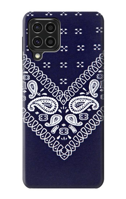 W3357 Navy Blue Bandana Pattern Hard Case and Leather Flip Case For Samsung Galaxy F62