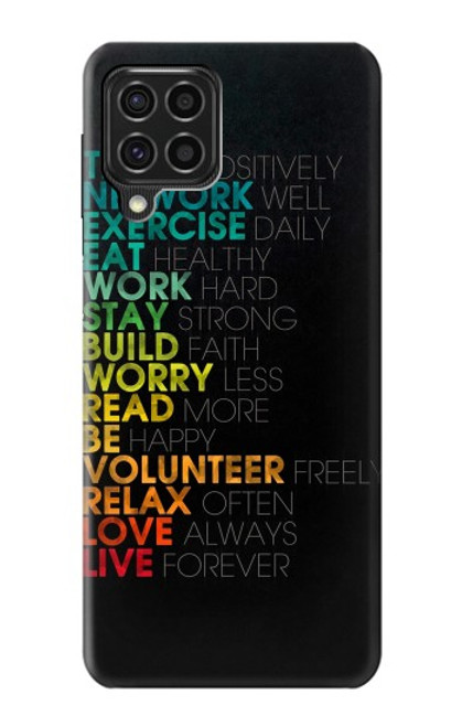 W3523 Think Positive Words Quotes Hard Case and Leather Flip Case For Samsung Galaxy F62