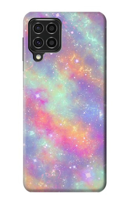 W3706 Pastel Rainbow Galaxy Pink Sky Hard Case and Leather Flip Case For Samsung Galaxy F62